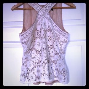 BCBG white lace top